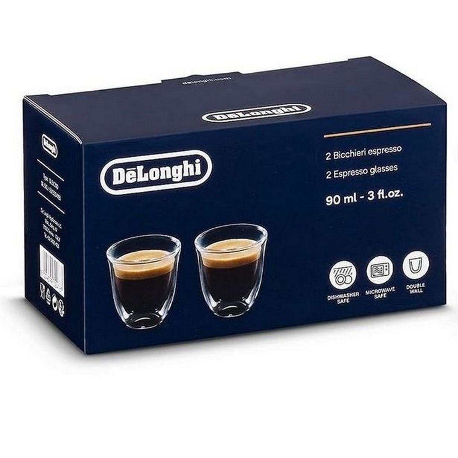 Set Vasos Cafe Espresso DeLonghi 2 Unidades 90 Ml-2