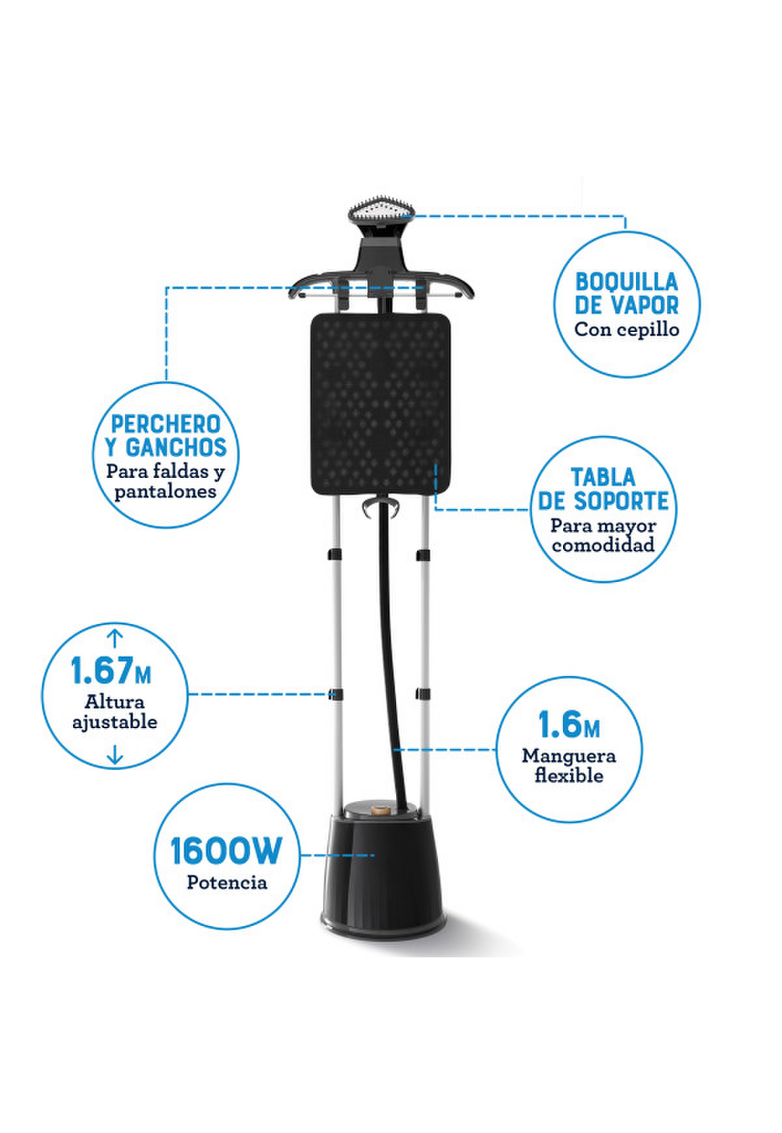 Vaporizador Centro De Planchado Oster 1800W Con Gancho 1,8L-3