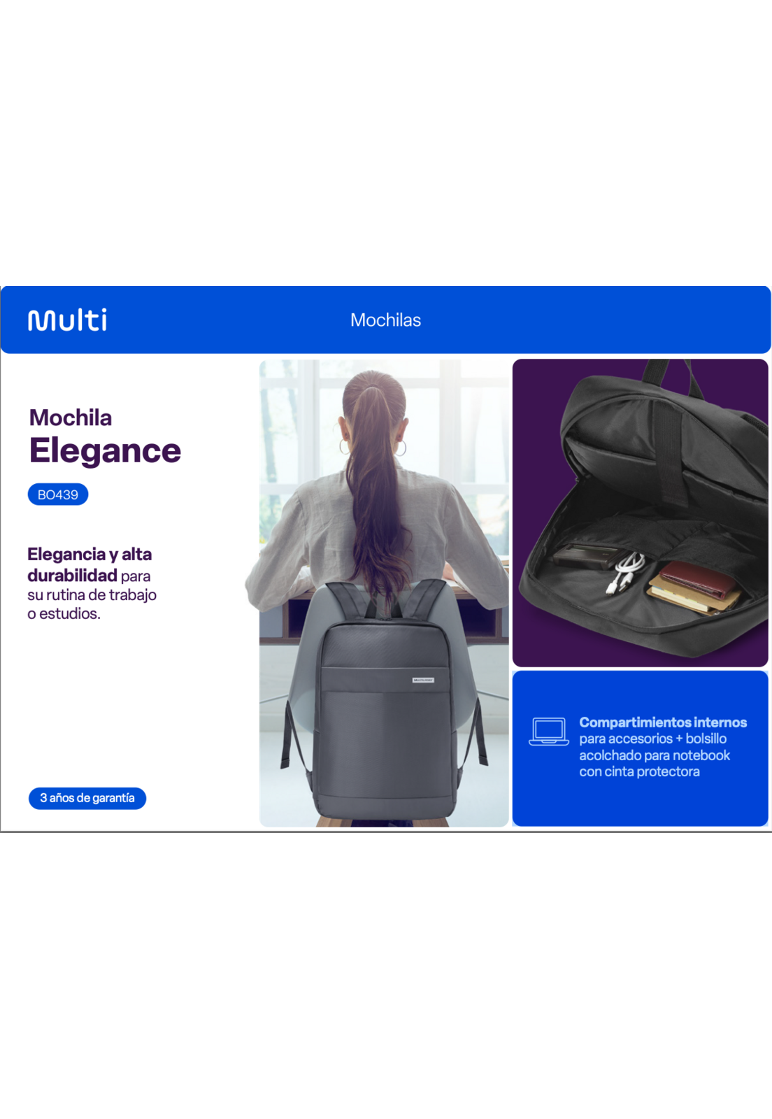 Mochila Notebook Multilaser Elegance BO439-2