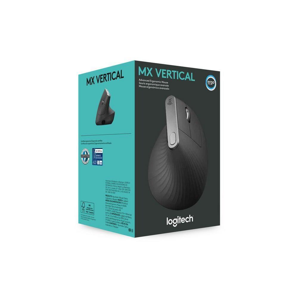 Mouse Vertical Inalambrico Logitech MX Negro-4