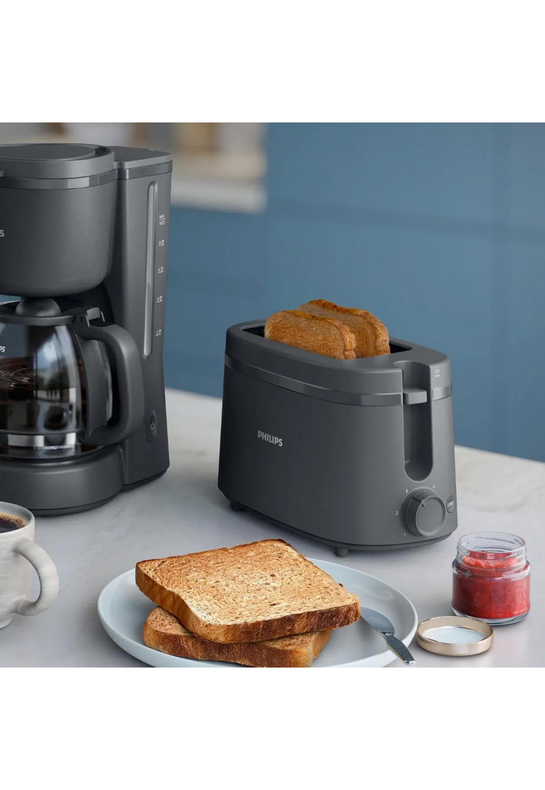 Tostador Philips 2 Rebanadas 650W 6 Niveles Negro Serie 1000-2