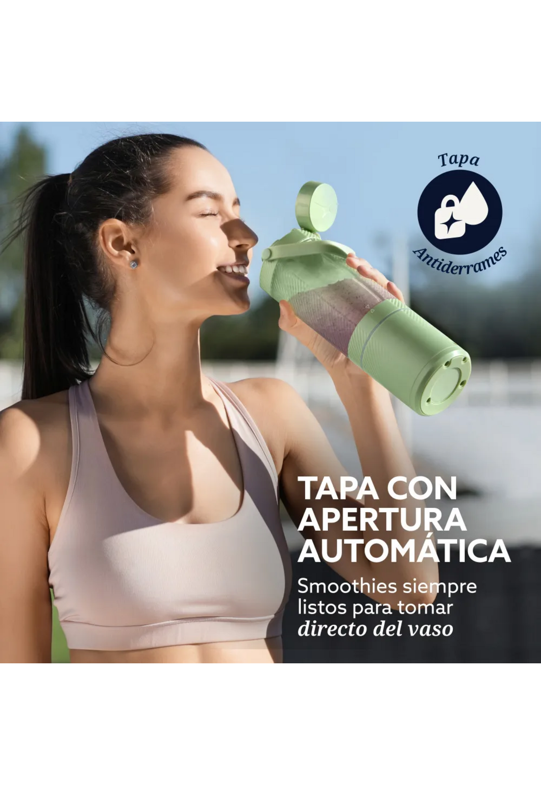 Licuadora Portatil Recargable USB-C Oster GoMax 590 ML Verde-4