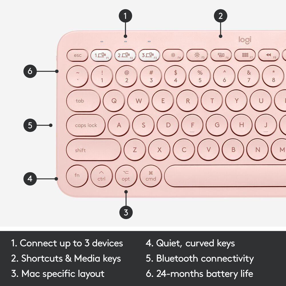 Teclado Logitech K380 Rosa-2