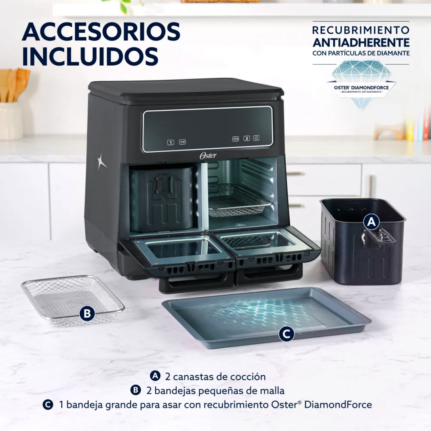 Freidora Air Fryer Oster Flex XL Doble 11 Litros 2223818-6