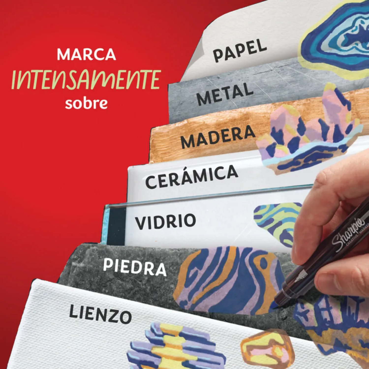 Set Lapices Acrilico Sharpie 12 Tonos Naturaleza Punta Bala-2