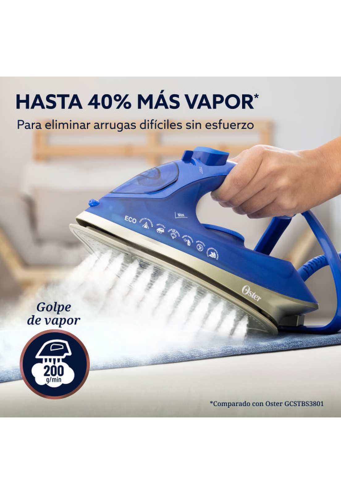 Plancha Oster AeroGlide Max S7800 Vapor 200g Modo Eco-6