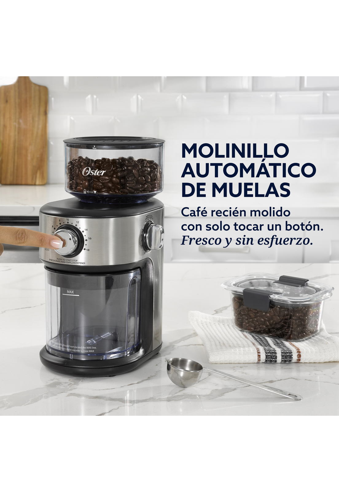 Molinillo de Café Oster Automático Muelas 18 Niveles 227g-3