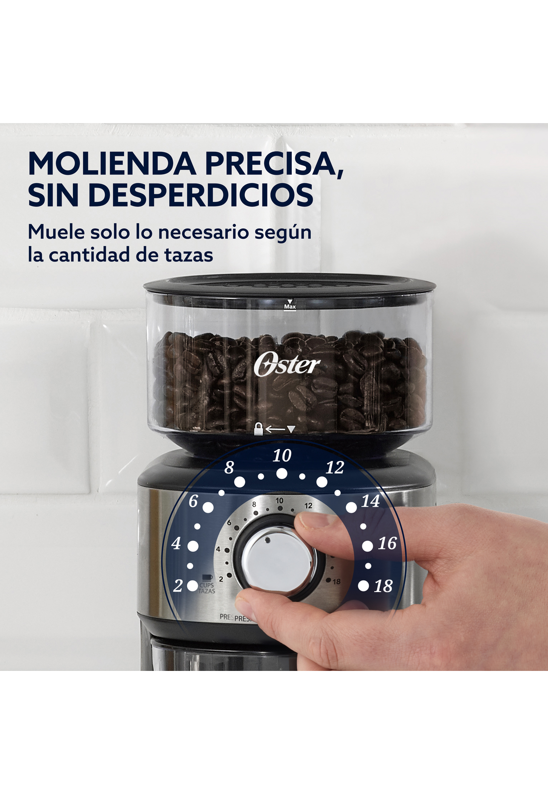Molinillo de Café Oster Automático Muelas 18 Niveles 227g-7