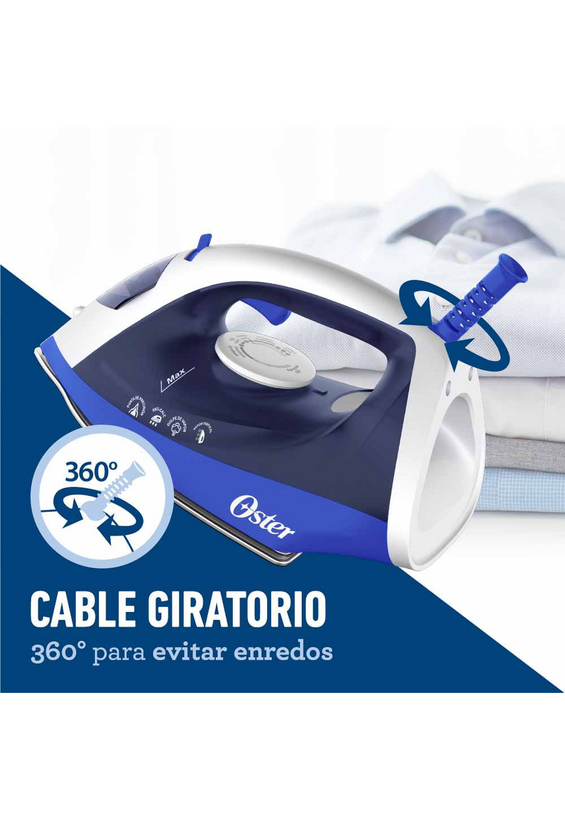 Plancha a Vapor Oster 6003 Azul-9