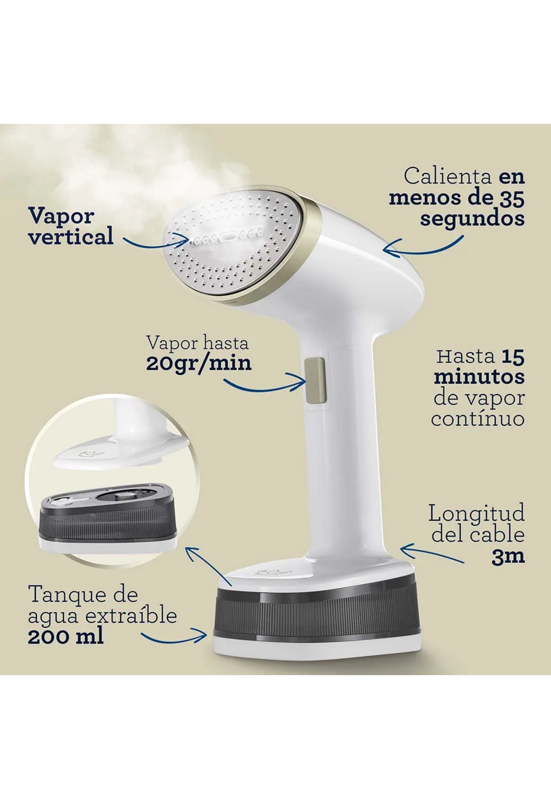 Plancha Vertical Oster Vaporizador GCSTF200 Blanca-8