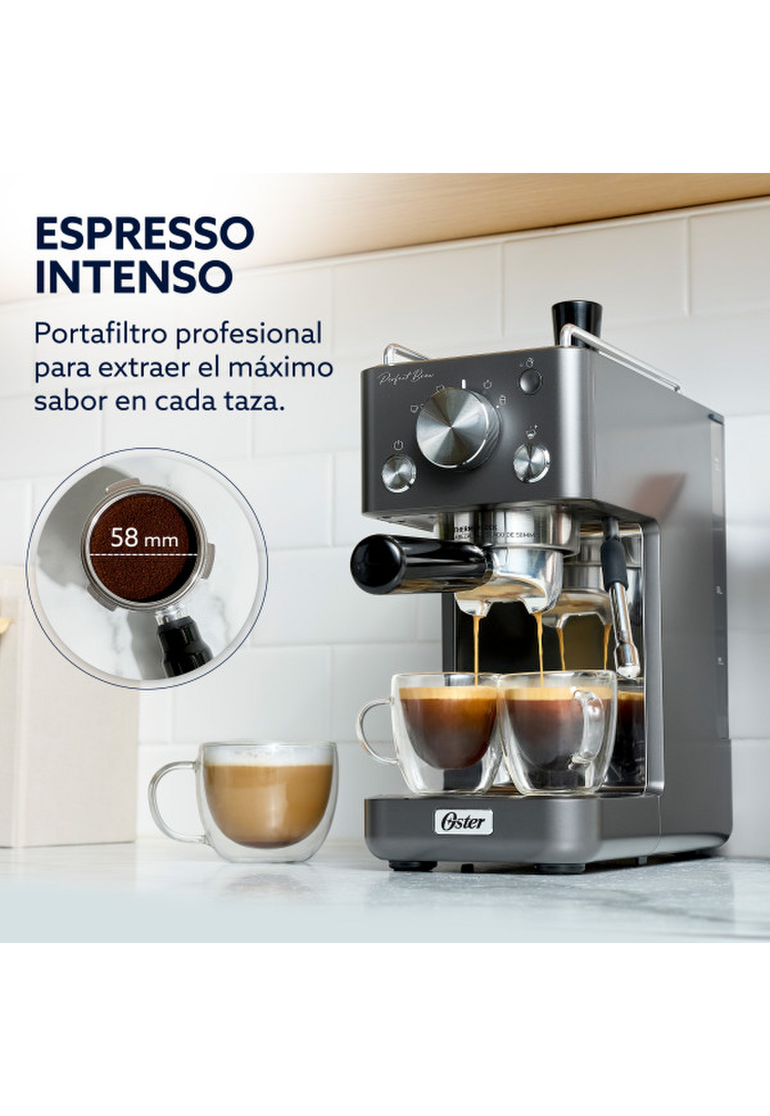 Cafetera Espresso Oster Perfect Brew 15 Bares 58 mm Compacta-3