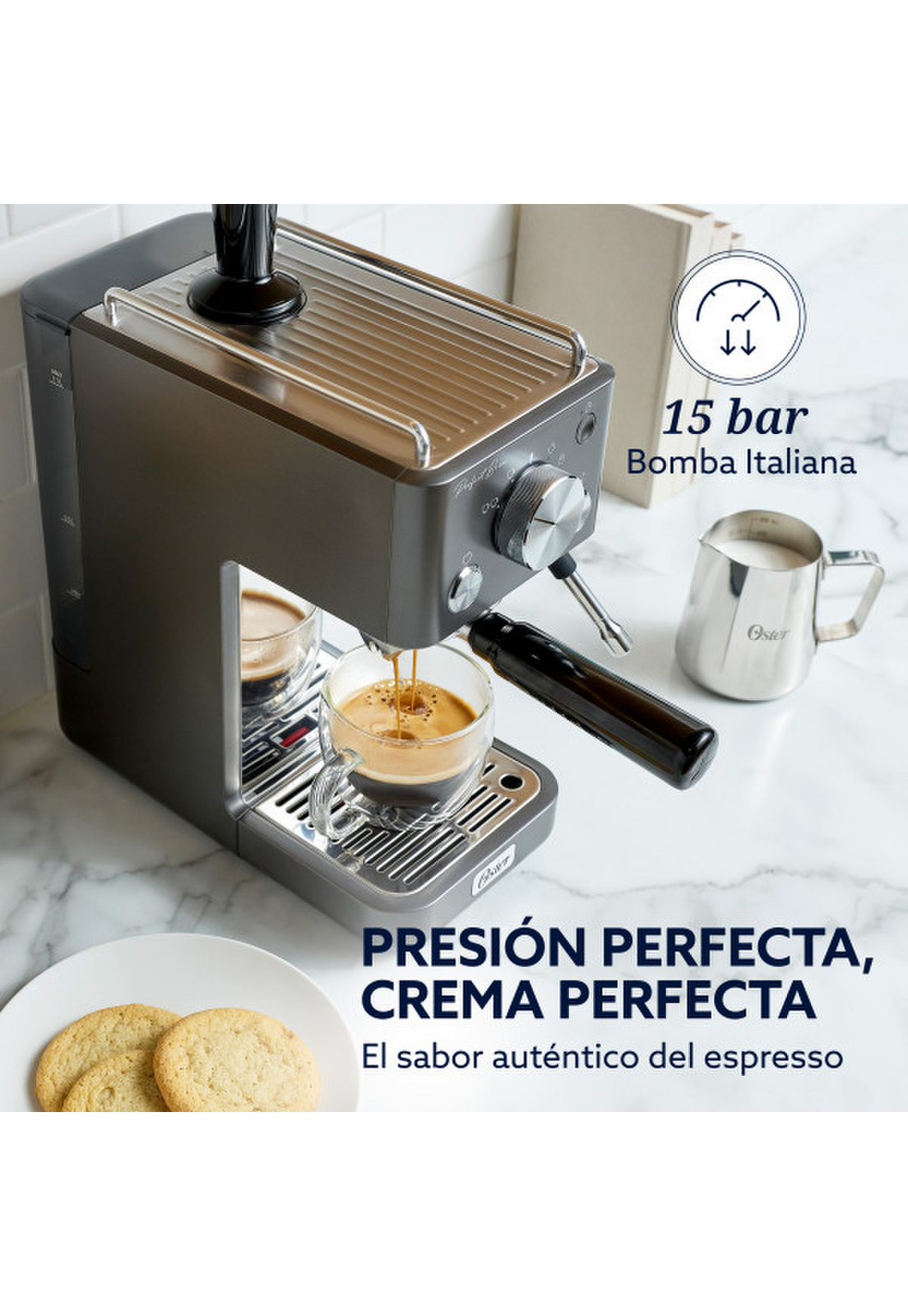 Cafetera Espresso Oster Perfect Brew 15 Bares 58 mm Compacta-4