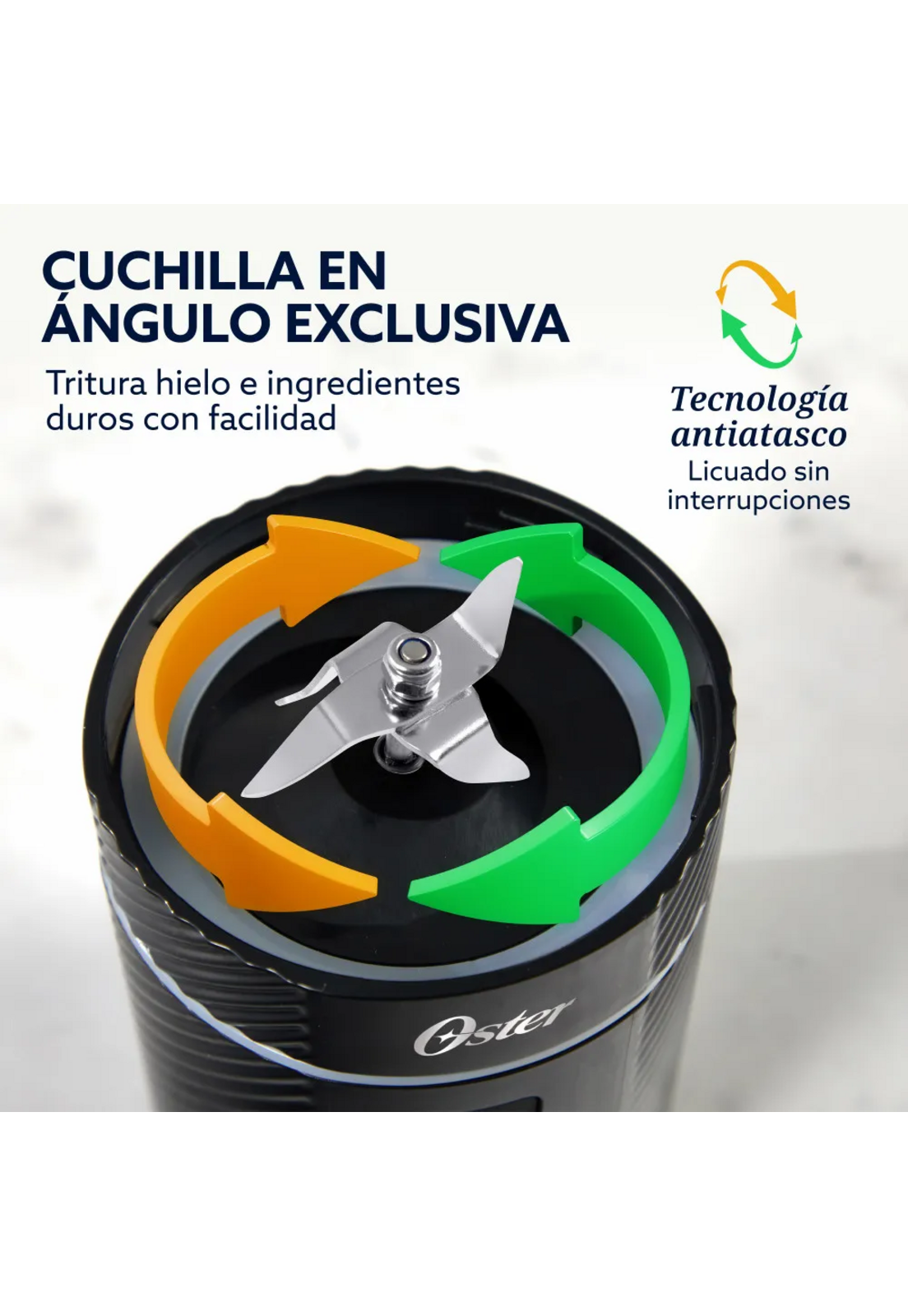 Licuadora Portatil Recargable USB-C Oster GoMax 590 ML Negro-3