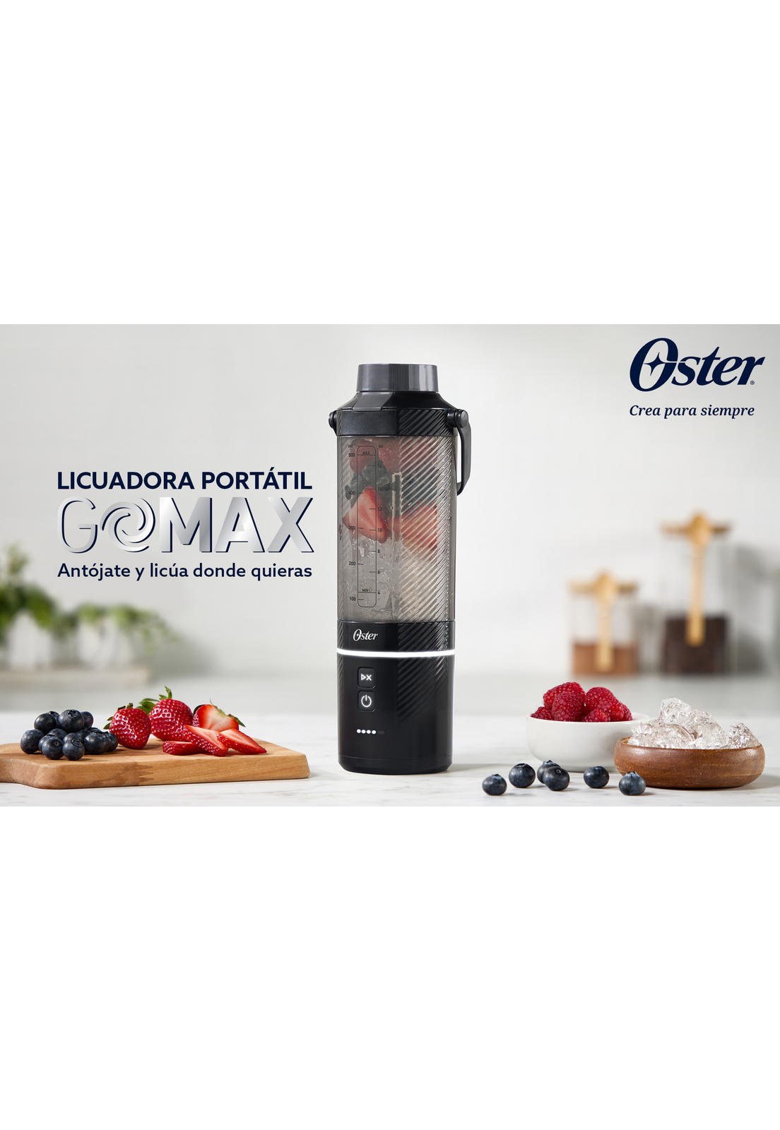 Licuadora Portatil Recargable USB-C Oster GoMax 590 ML Negro-5