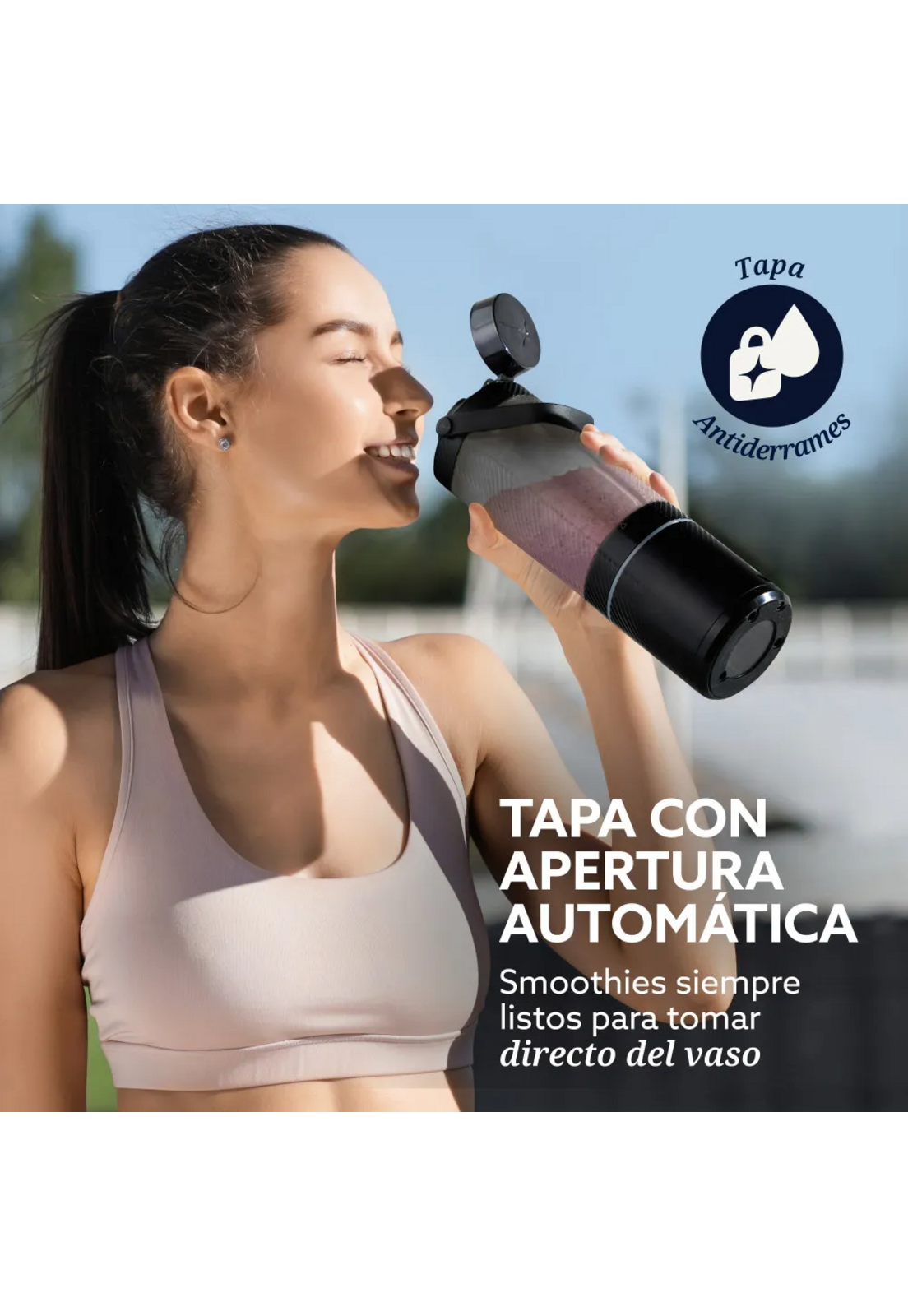 Licuadora Portatil Recargable USB-C Oster GoMax 590 ML Negro-6