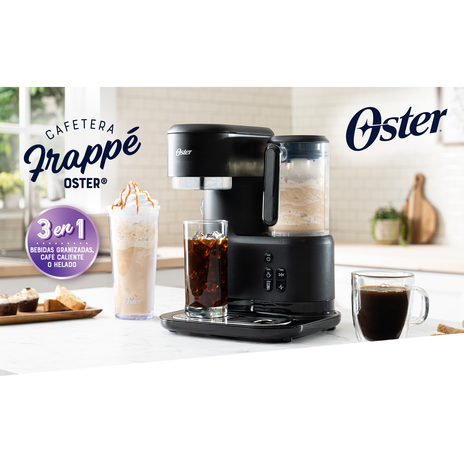 Cafetera Oster Frappe y Licuadora 3 Funciones 2186201-9