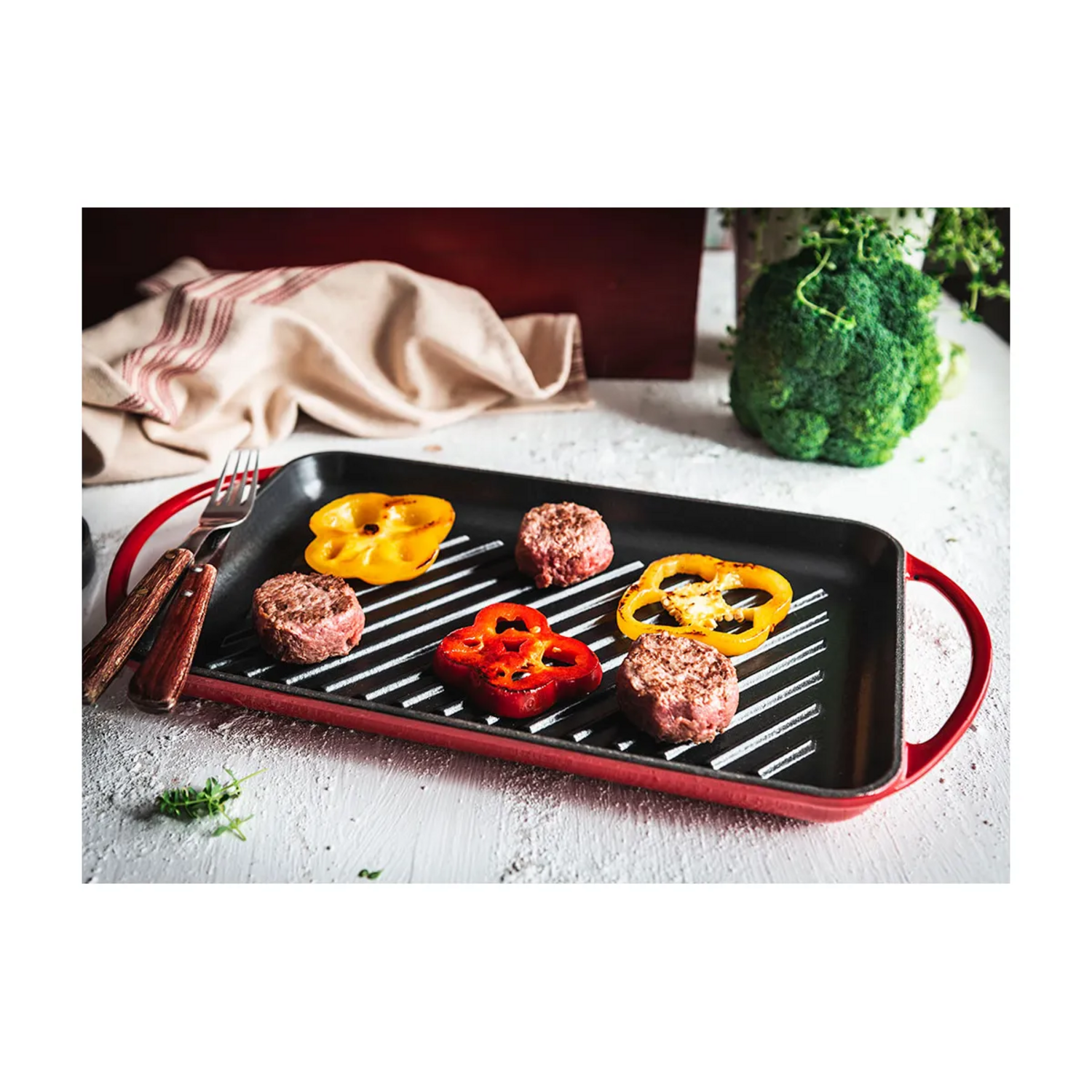 Parrilla Fierro Rectangular Jata 33x21 GR33 Roja-4