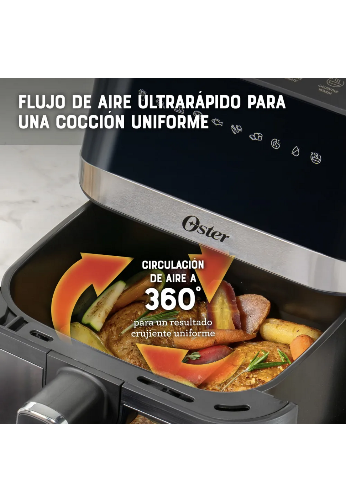 Freidora Air Fryer Oster 4L Visor 10 Prog 2204820-9