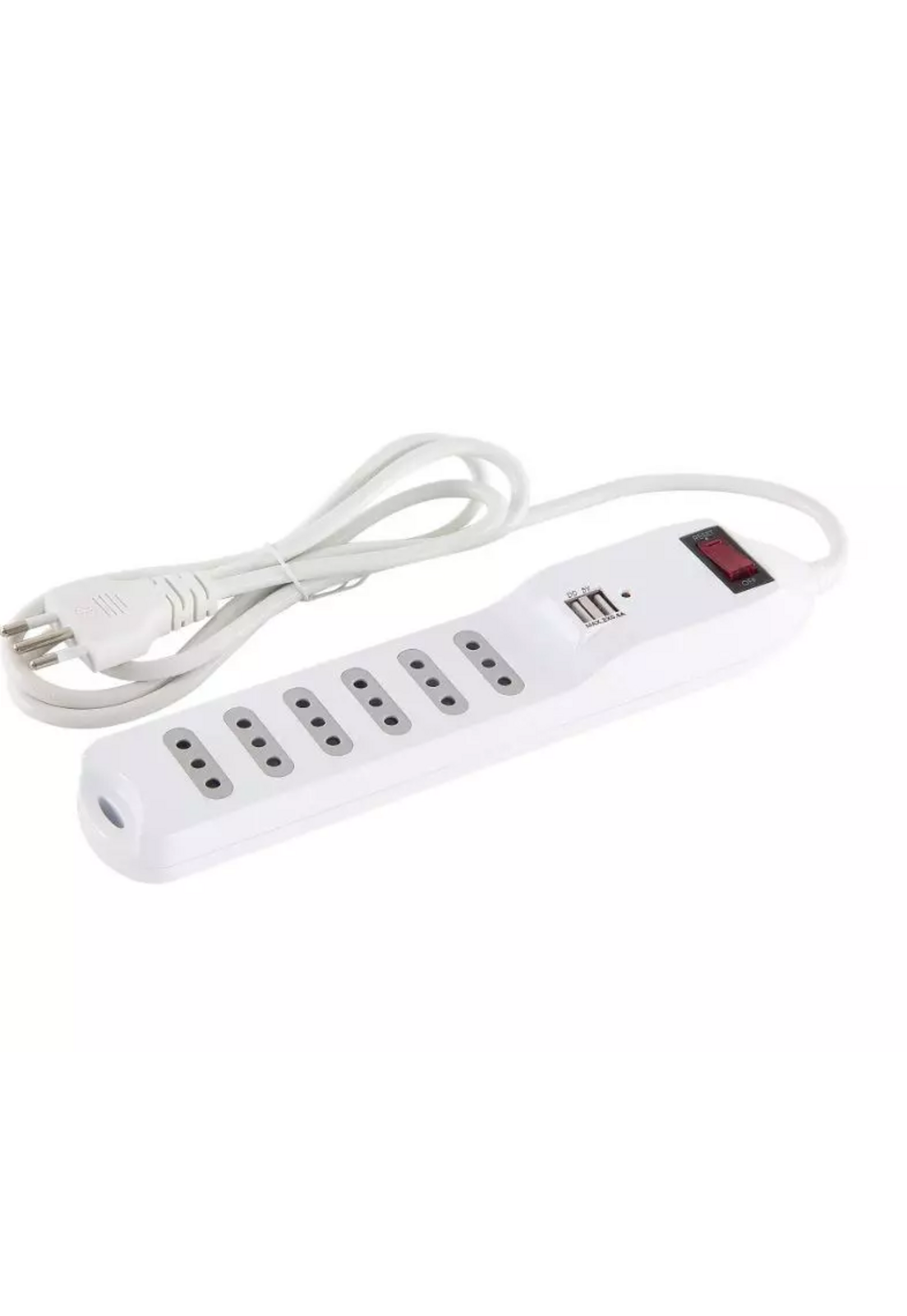 Alargador Multiple Macrotel 6 Posiciones 2 USB 10A-2