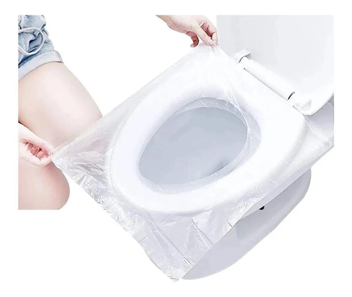 50x Cubre Inodoro Desechable Wc Protector Baño Impermeable-0