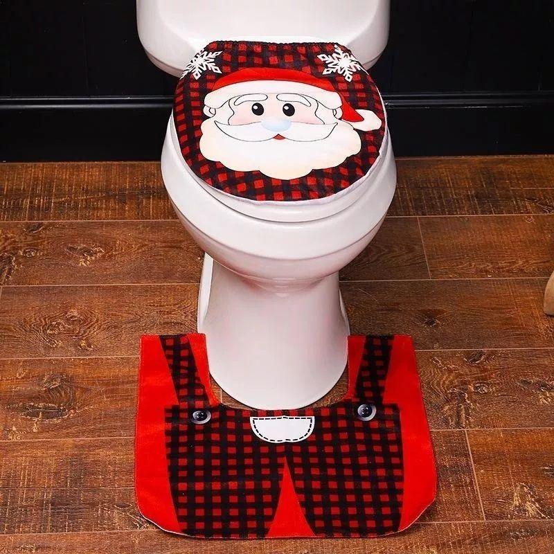 Fundas De Navidad Set Juego De Baño Decoracion Navideña 2pzs Santa-2