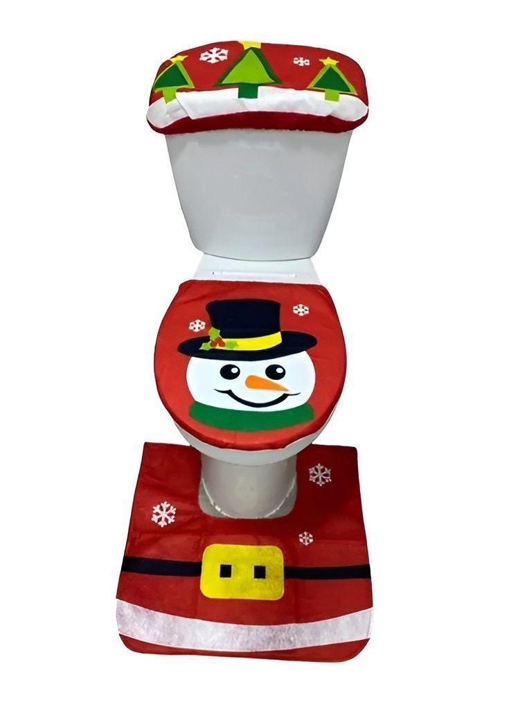 Set Fundas Baño Decoracion Cosas De Navidad Viejito Pascuero Muñeco Nieve-0