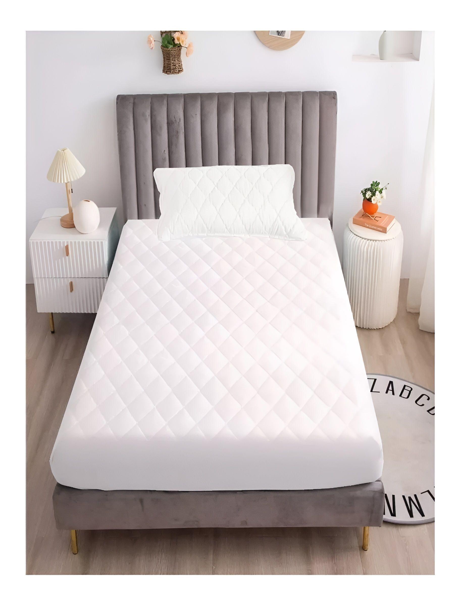 Cubrecolchon Impermiable Cubre Colchon 1.5 Plazas + Fundas BLAN-0