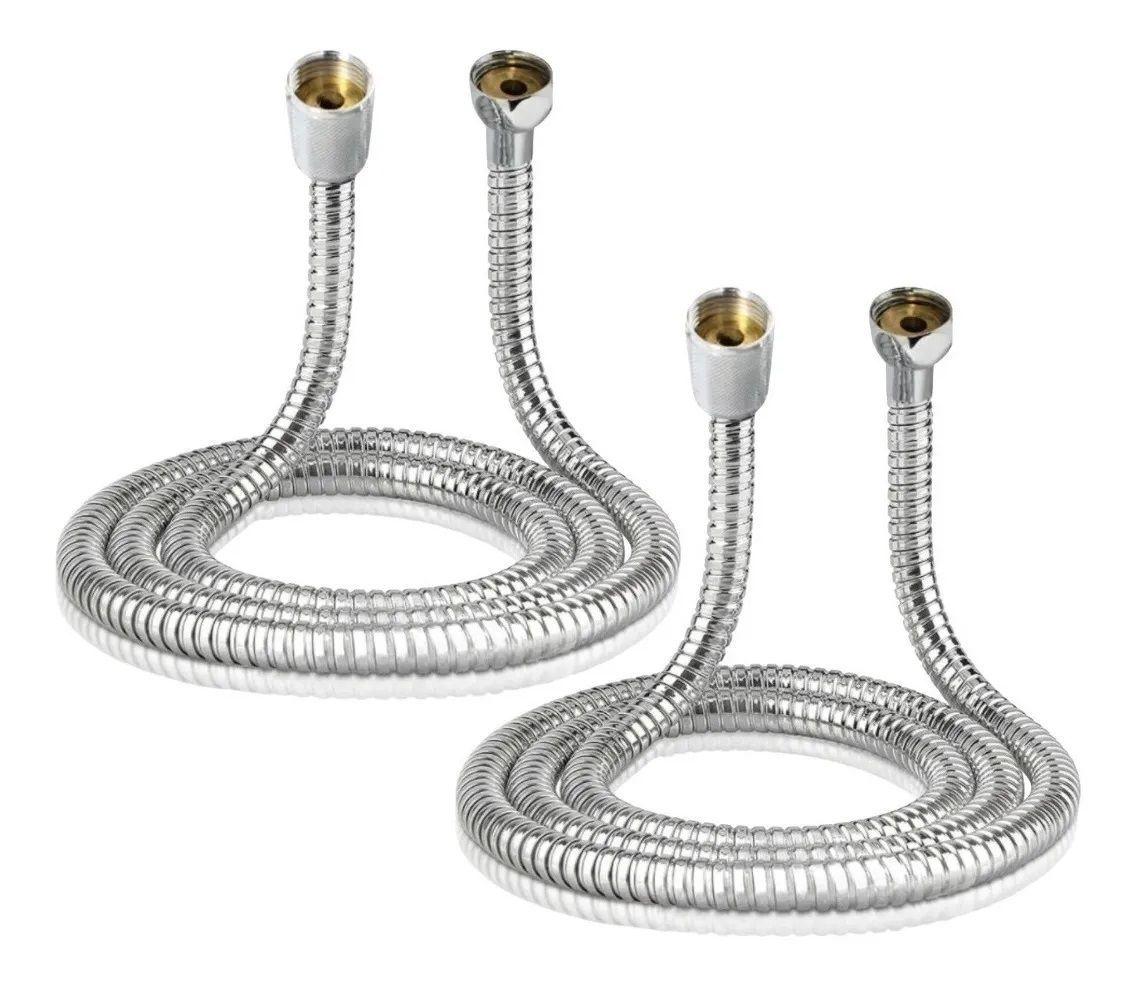 X2 Manguera Flexible Ducha Extensible De Acero Inoxidable 2m-0