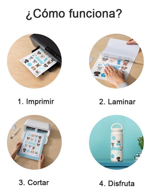 Papel Etiqueta Imprimible Waterproof Blanco Cricut 6pz-5