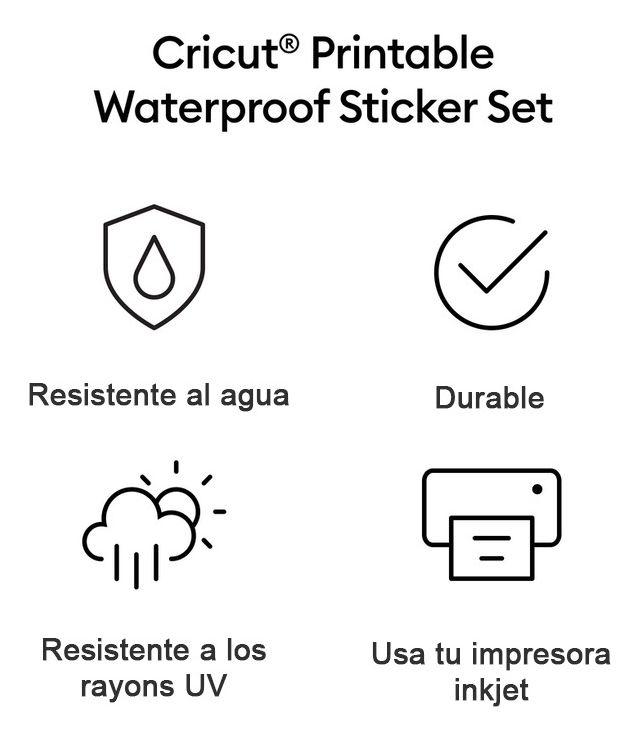 Papel Etiqueta Imprimible Waterproof Blanco Cricut 6pz-8