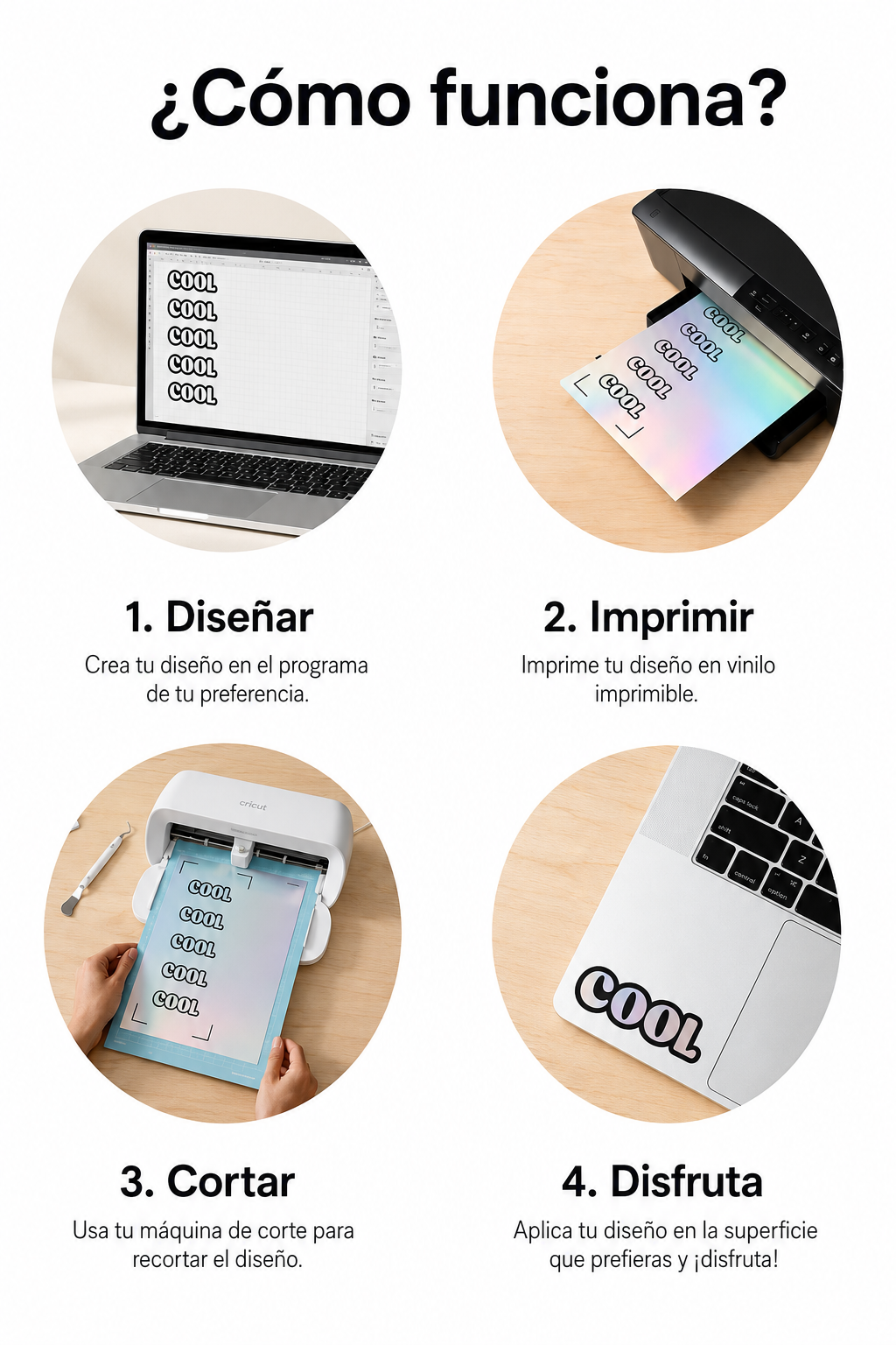 Vinil Imprimible Inkjet Color Plata Tamaño Carta 10pz Cricut-4