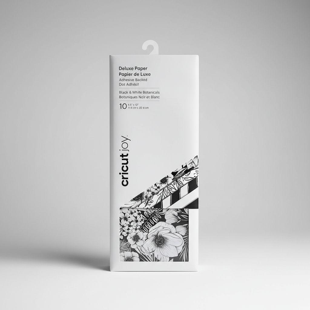Papel Deluxe Negro y Blanco Botanicals Cricut-0