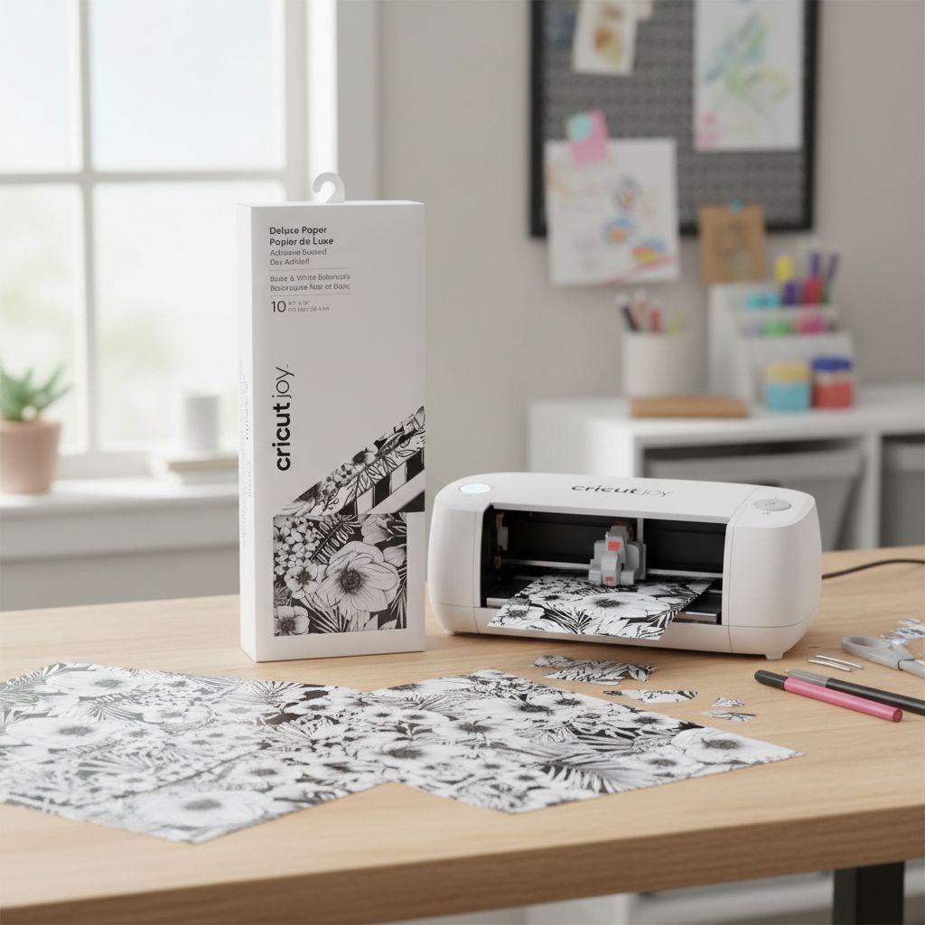 Papel Deluxe Negro y Blanco Botanicals Cricut-2