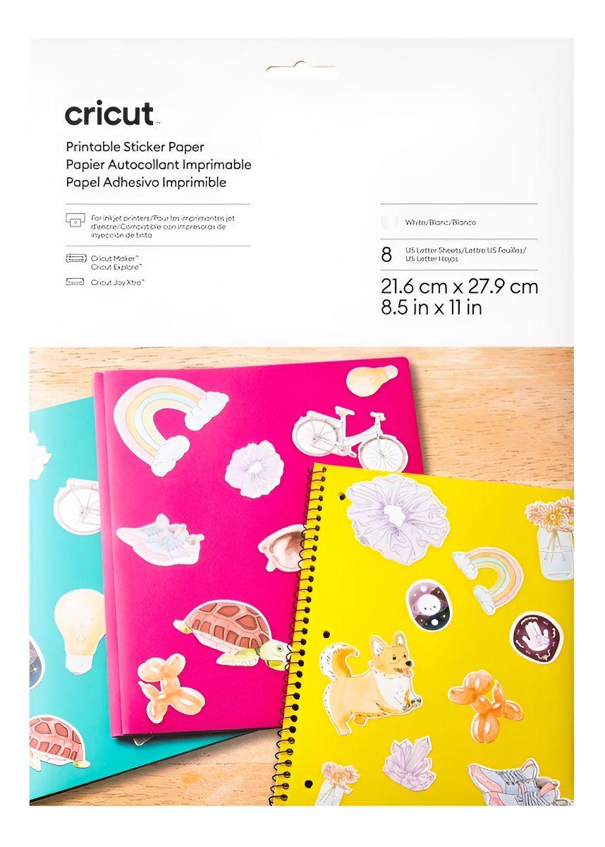 Papel Etiqueta Imprimible Blanco Tamaño Carta 8pz Cricut-0