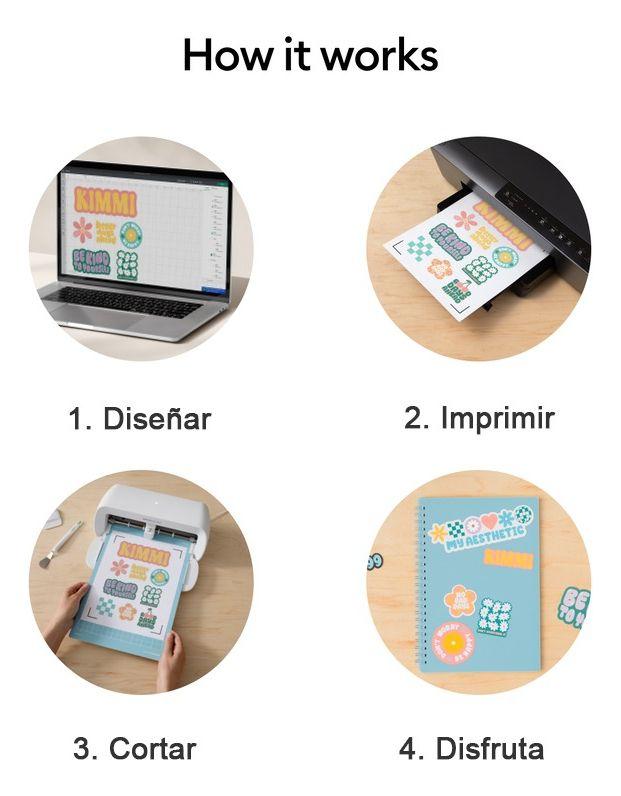 Papel Etiqueta Imprimible Blanco Tamaño Carta 8pz Cricut-3