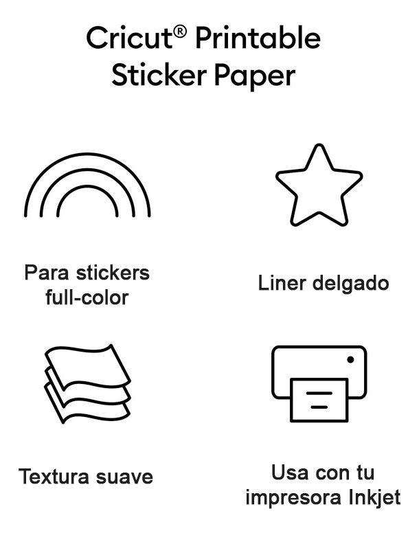 Papel Etiqueta Imprimible Blanco Tamaño Carta 8pz Cricut-5