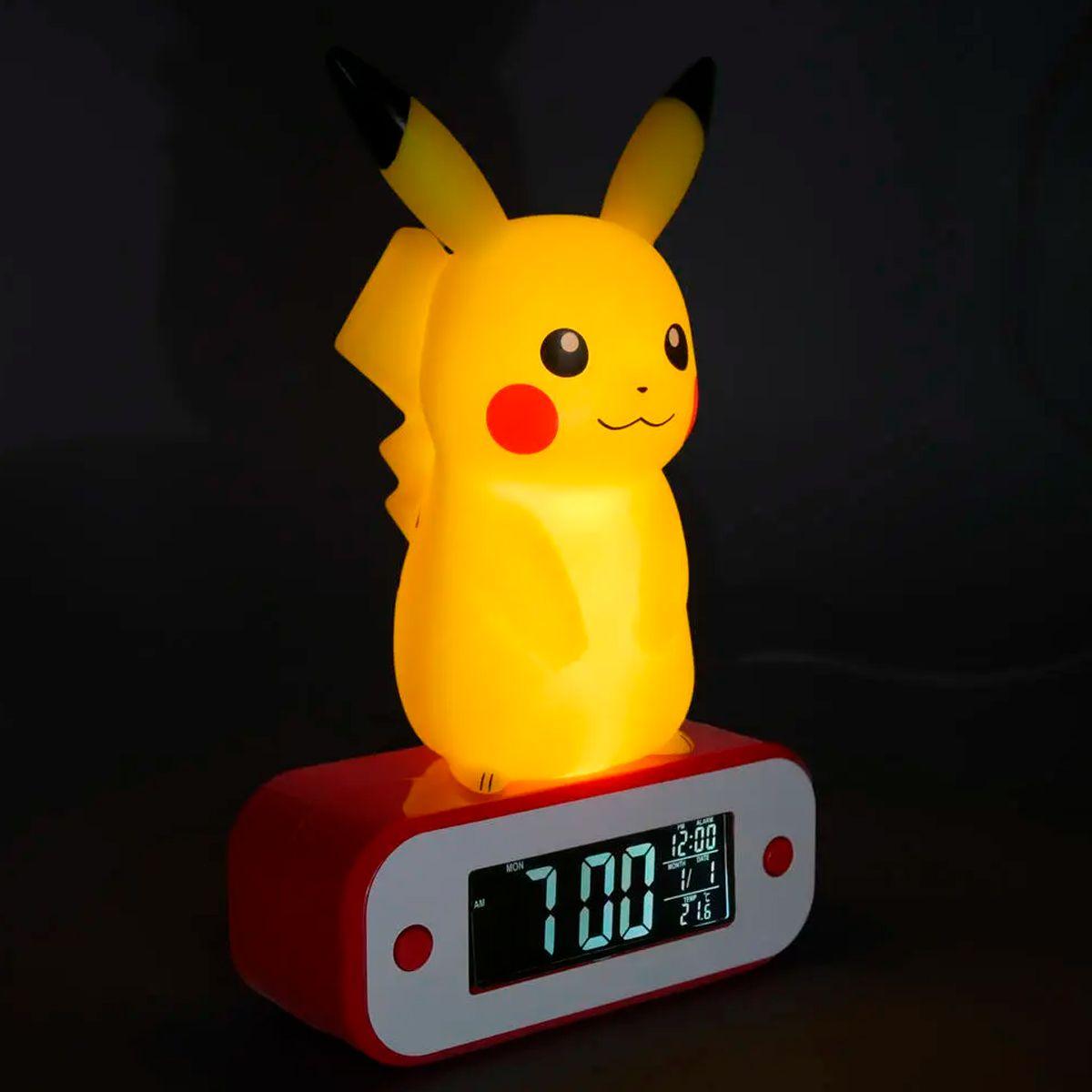 LUZ PORTATIL CON RELOJ DESPERTADOR DE PIKACHU-3