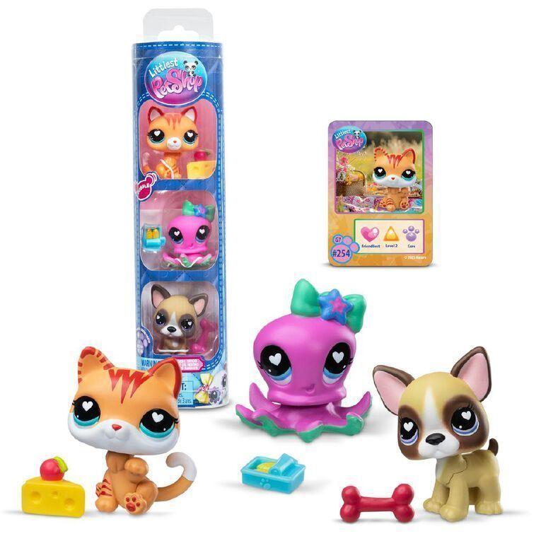 MUÑECOS LITTLEST PET SHOP PET TRIO IN TUBE WAVE 4 - SURTIDO-4