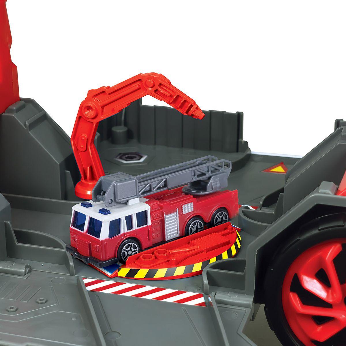 VEHICULOS MINIATURA SET DE BOMBEROS CON CAMION DE RESCATE-3