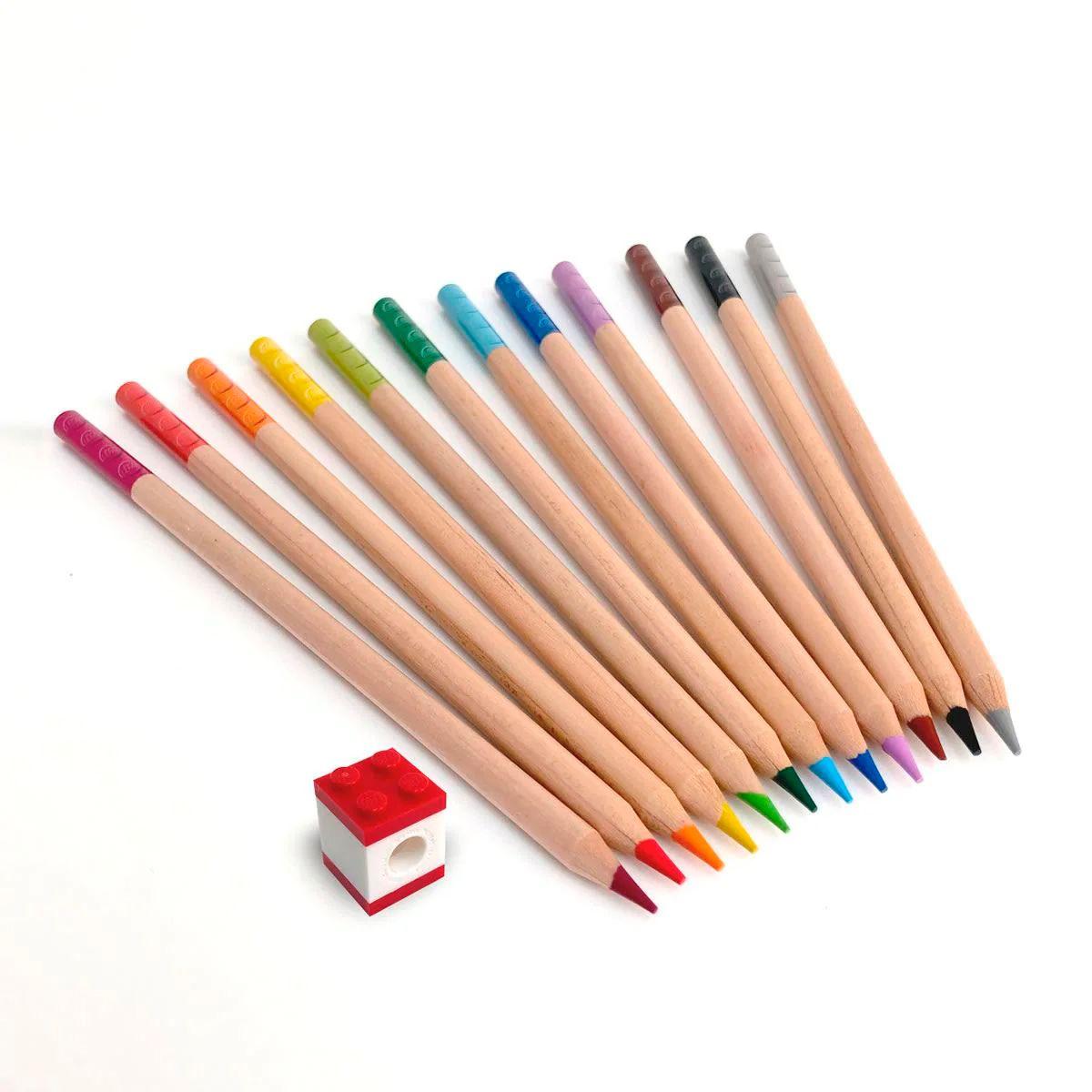 LAPICES DE COLORES LEGO CON TOPPER, PAQUETE DE 12 SANTOKI-2
