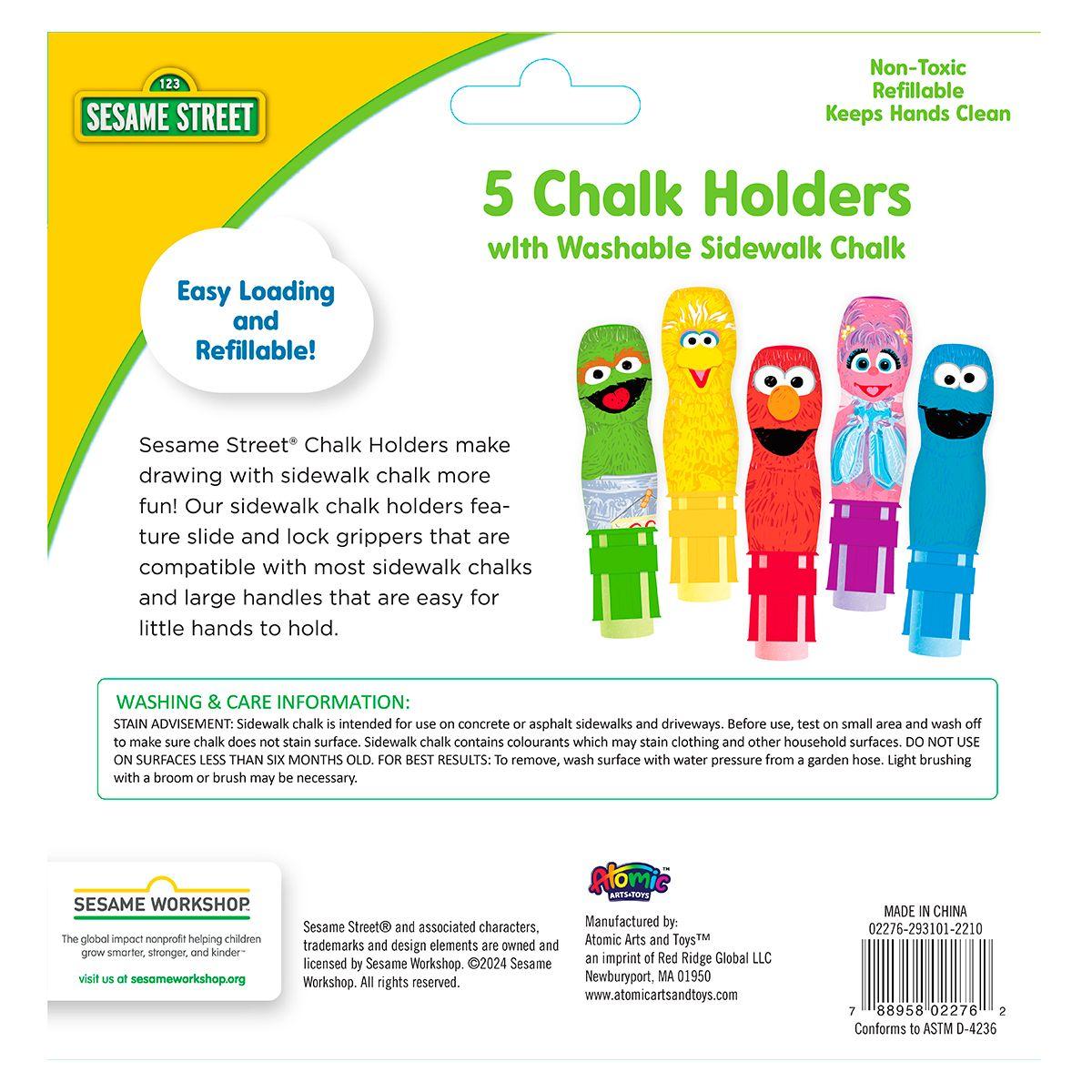 SET DE SOSTENEDOR DE TIZAS LAVABLES PLAZA SESAMO 5 UNIDADES-2