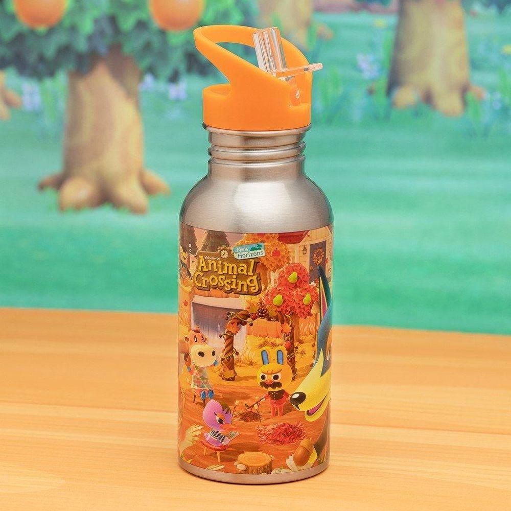 PALADONE BOTELLA DE METAL CON PAJITA ANIMAL CROSSING-2