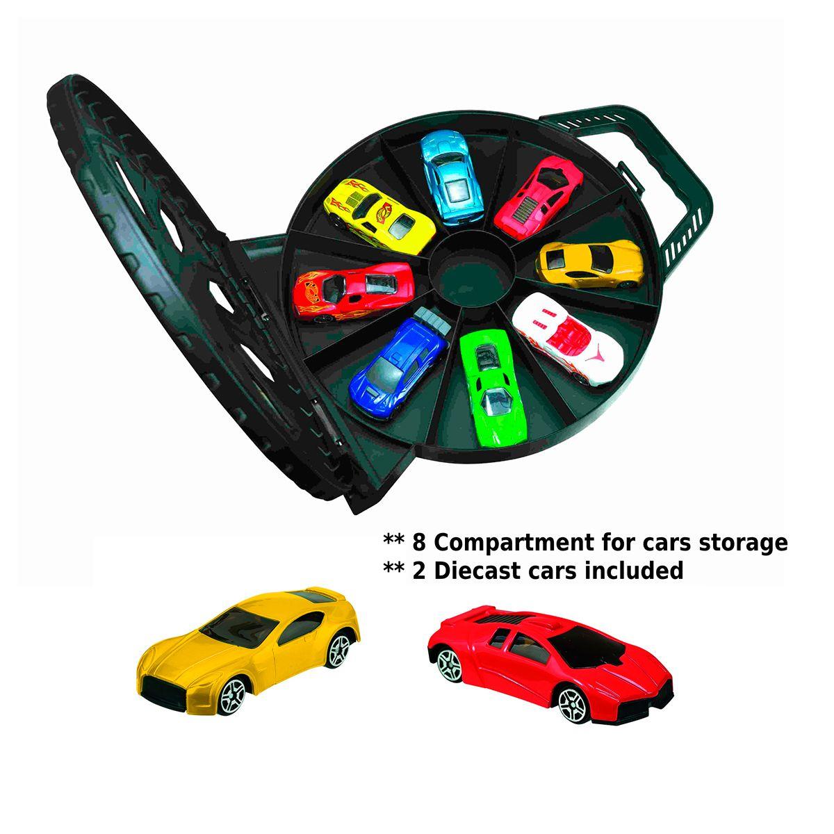 ESTUCHE PORTÁTIL CON 2 AUTOS – PISTA DE JUGUETE-2