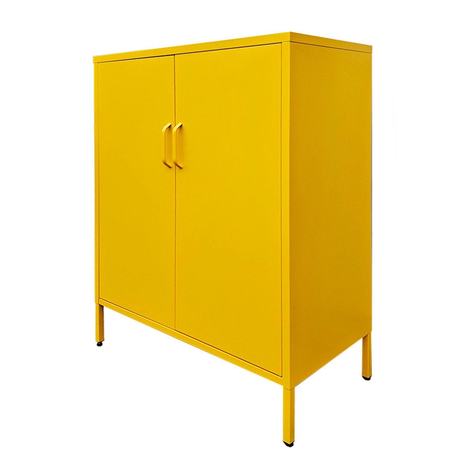 Gabinete Metalico con Repisas 2 Puertas Amarillo-2