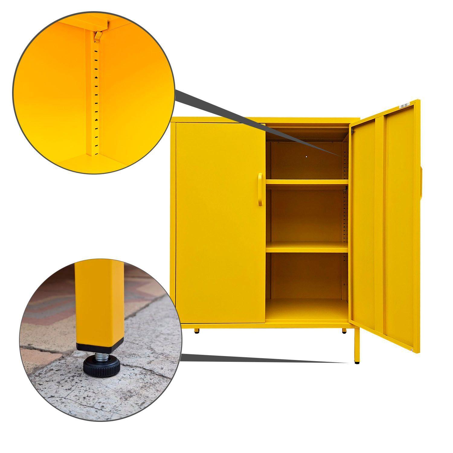 Gabinete Metalico con Repisas 2 Puertas Amarillo-3