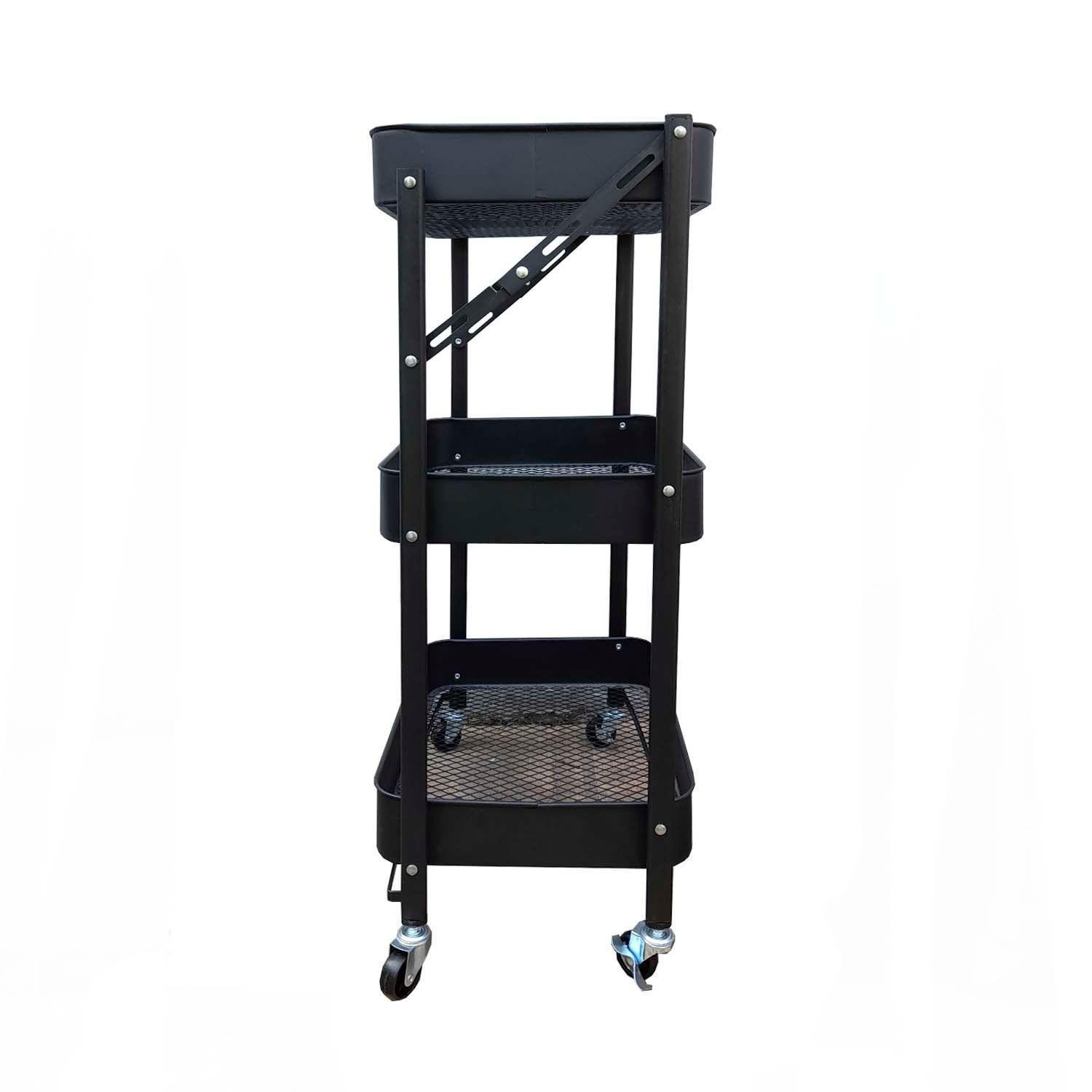 Carro Organizador Plegable con Ruedas  Negro-3