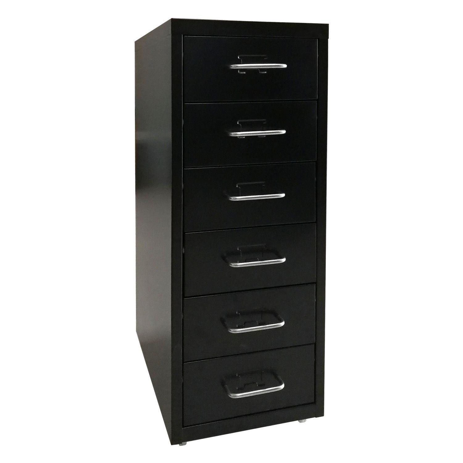 Cajonera negra 6 cajones con ruedas Mobitat-3
