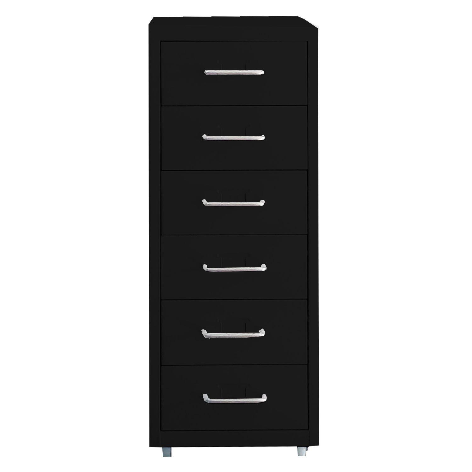 Cajonera negra 6 cajones con ruedas Mobitat-3