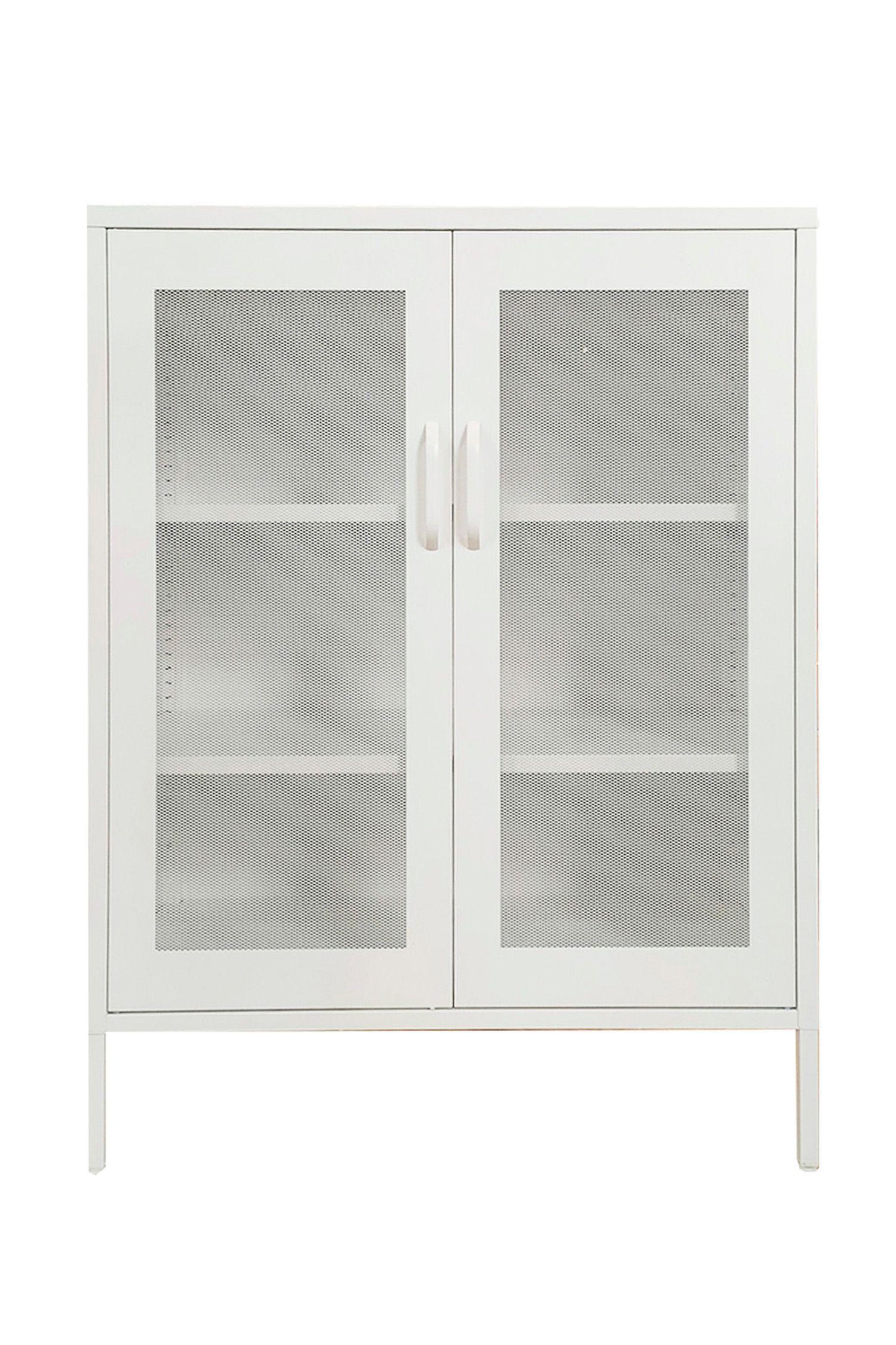 Gabinete Metálico Puertas de Malla Blanco-4