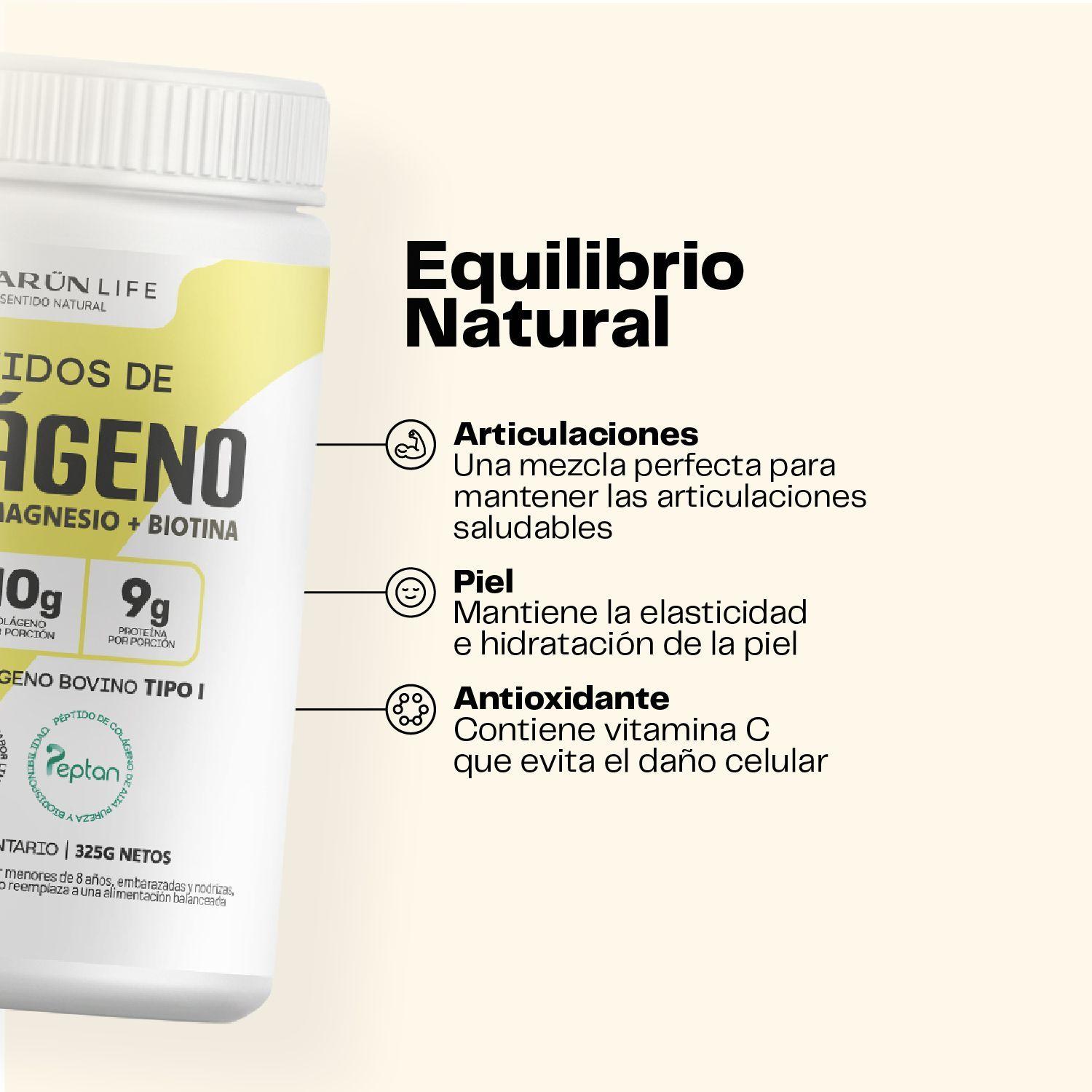 Peptidos de colageno Vitamina C Magnesio en polvo sabor limon 325 g Karun Life-2